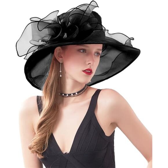 Women\'s Kentucky Hat Wide Brim Black2